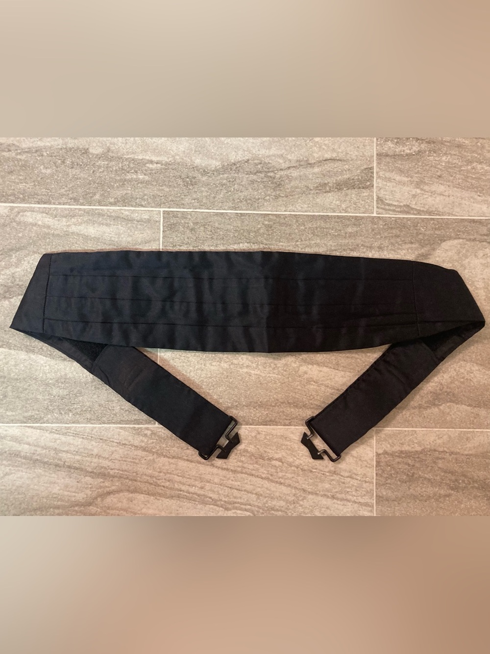 Vintage ACKO Silk Black Men's Cummerbund Adjustable Made in England Tuxedo